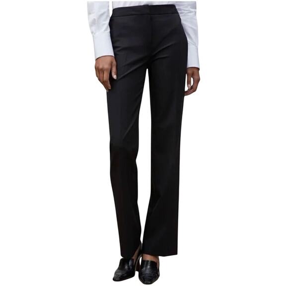 Lafayette 148 Women's Menswear Virgin Wool Stretch Trouser Pant Black 6 - Picture 1 of 11